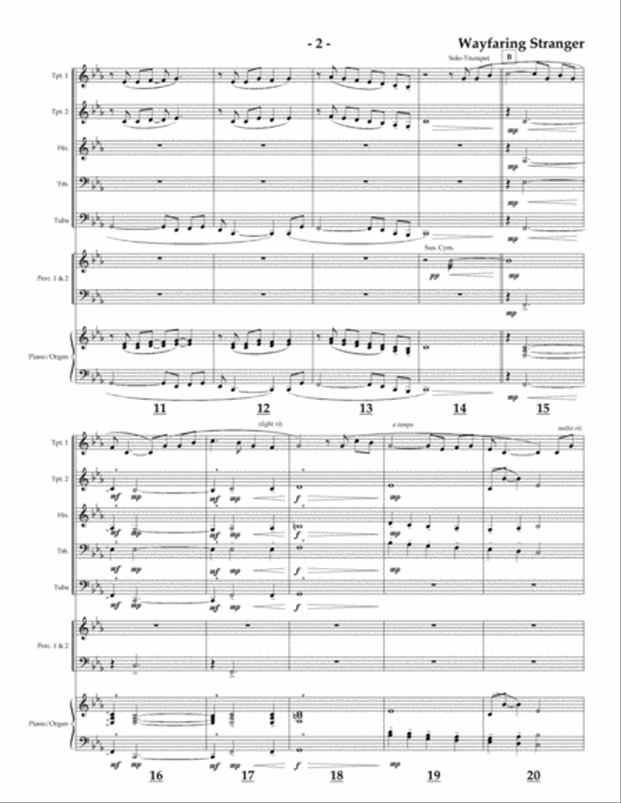 I Am a Poor Wayfaring Stranger for Brass Quintet Brass Quintet scores gallery preview page 2