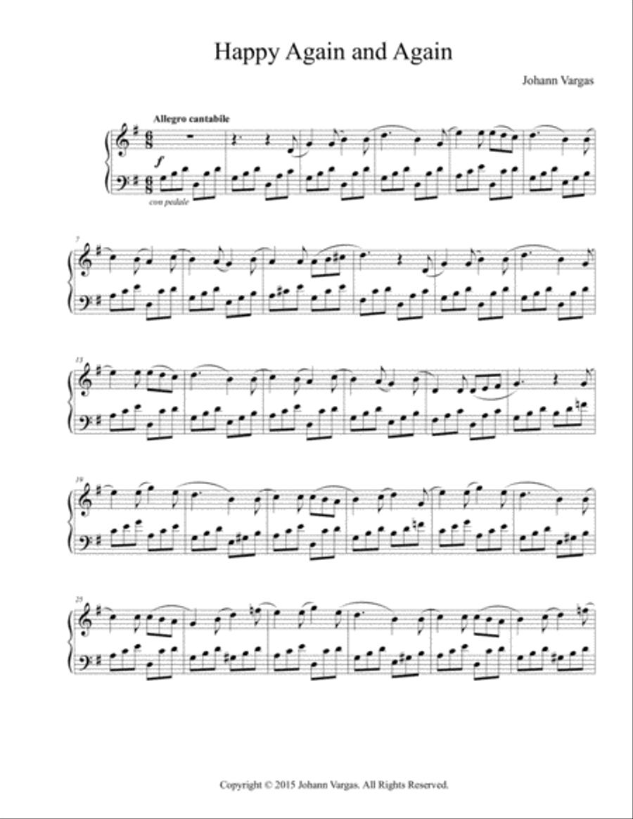 Happy Again and Again Happy Again and Again Piano Solo scores gallery preview page 1