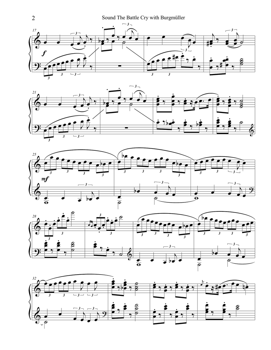 Sound The Battle Cry! in the style of La Chevaleresque (The Knight Errant) Piano Solo scores gallery preview page 2