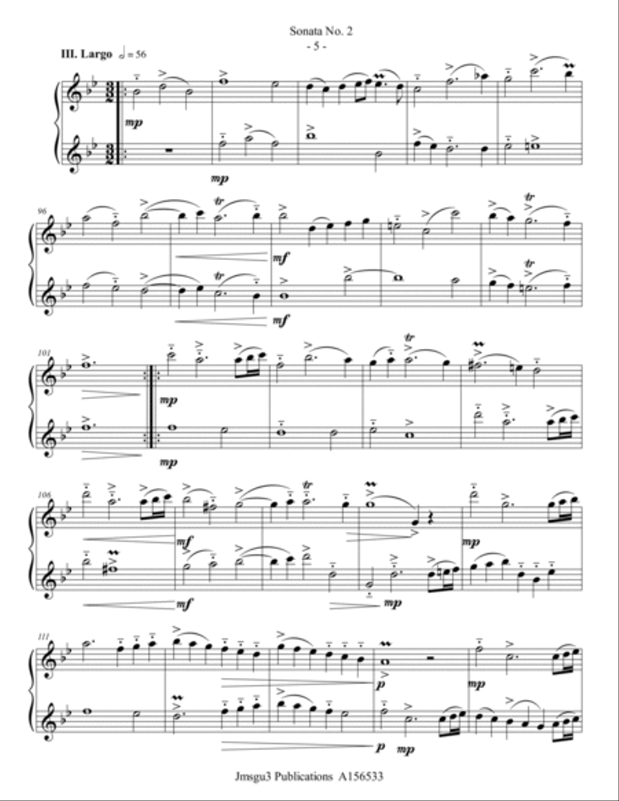 Loeillet: Sonata No. 2 for Oboe d’Amore Duo Loeillet: Sonata No. 2 for Oboe d’Amore Duo Woodwind Duet scores gallery preview page 5