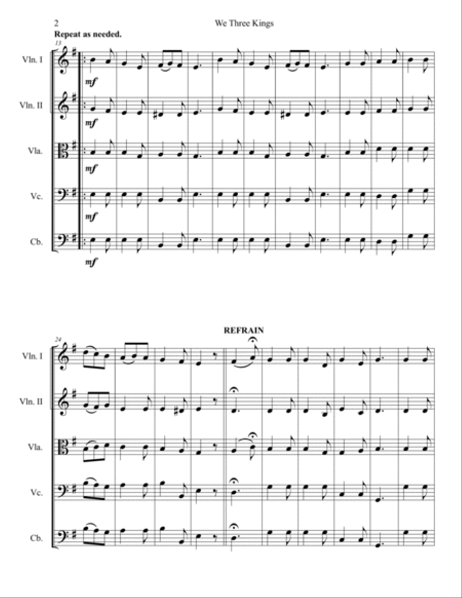 We Three Kings We Three Kings String Quintet scores gallery preview page 4