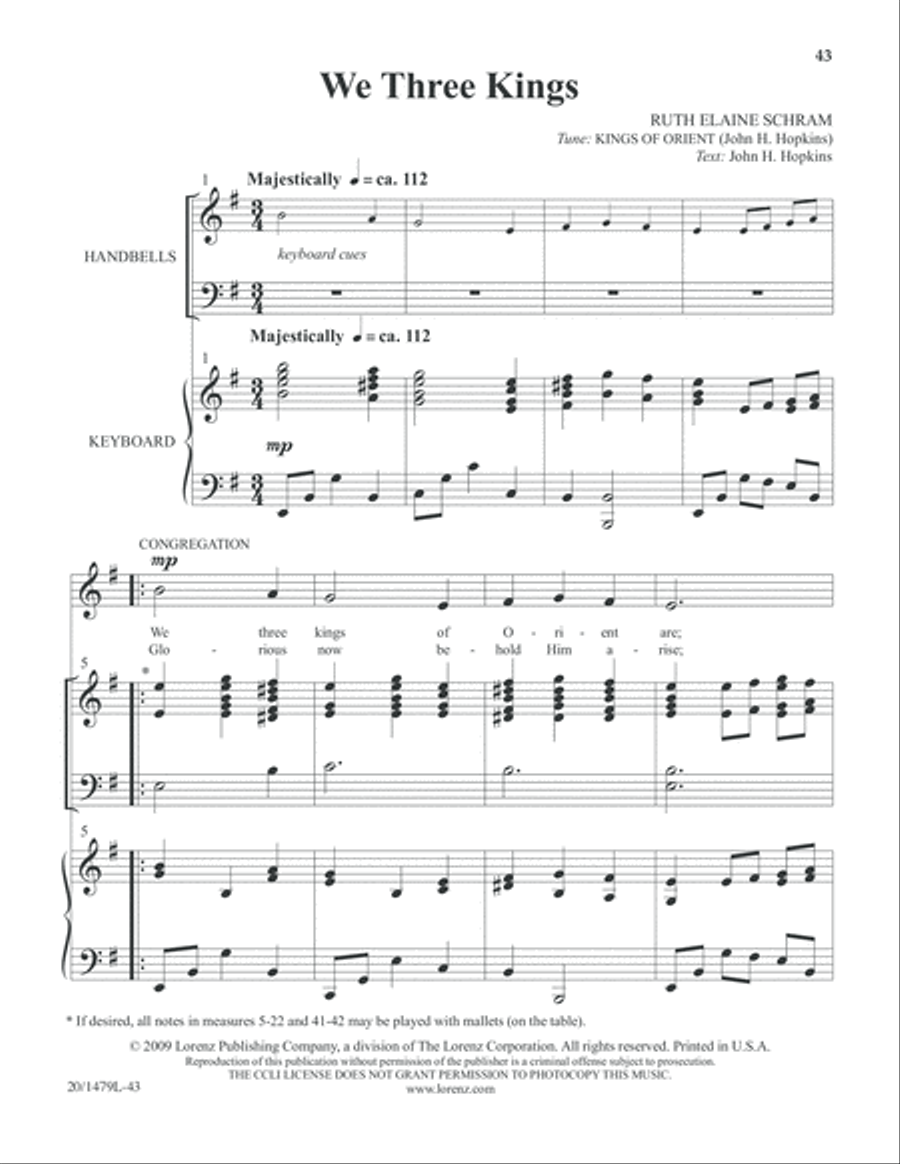 Christmas Carol Celebrations - Keyboard/Handbell Score 5-Octaves scores gallery preview page 44