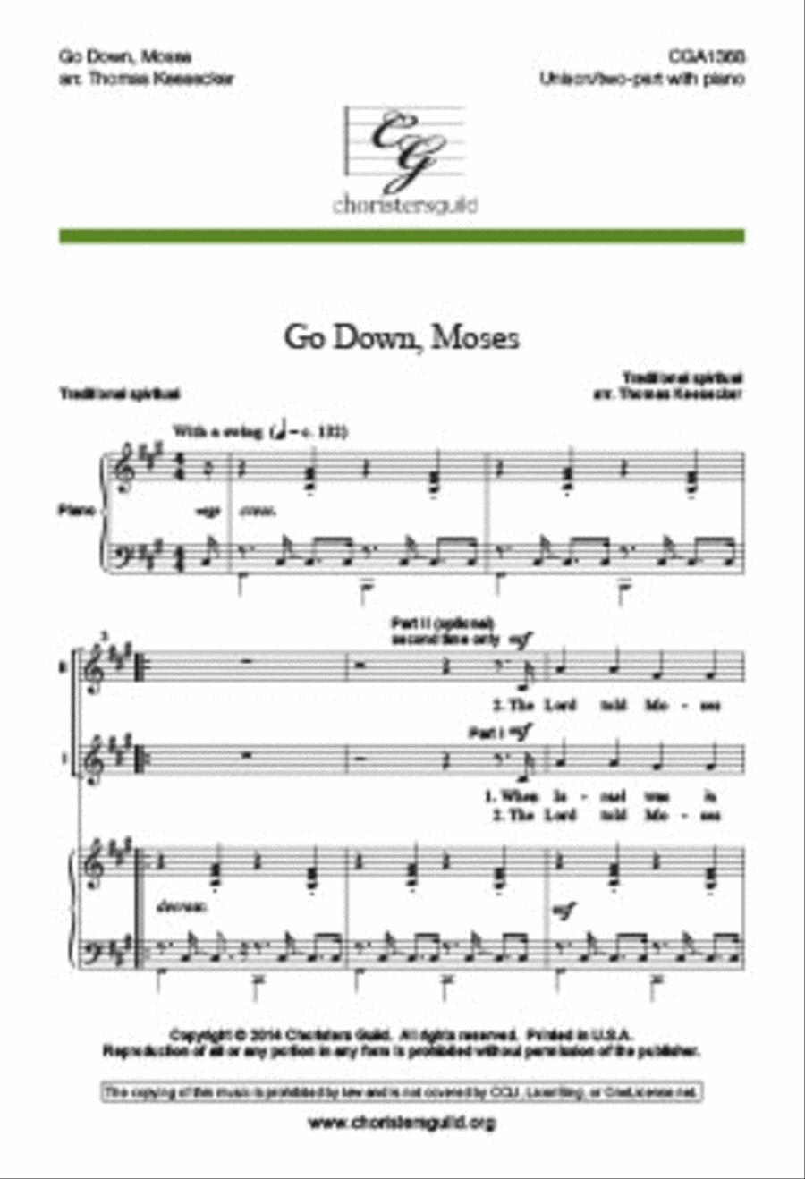 Go Down, Moses 4-Part scores gallery preview page 1