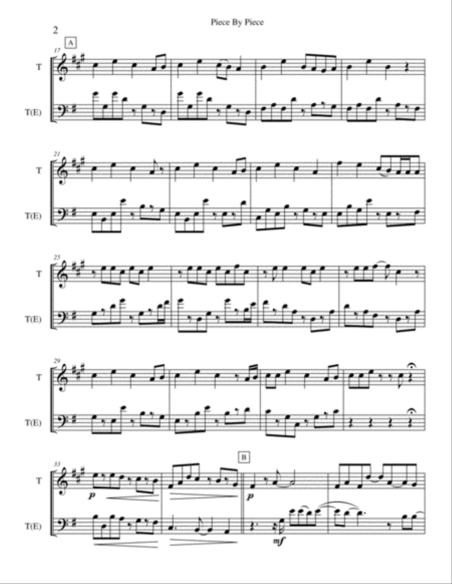 Piece By Piece Brass Duet scores gallery preview page 2