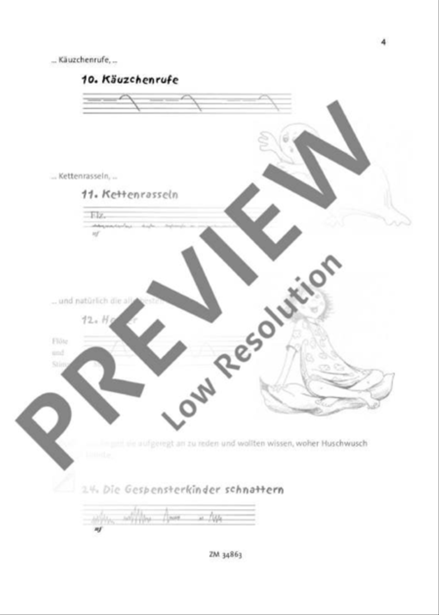 Das kleine Gespenst Huschwusch Recorder scores gallery preview page 5