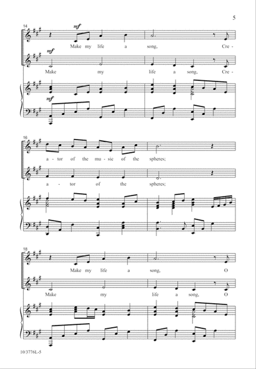 Make My Life a Song 2-Part scores gallery preview page 6