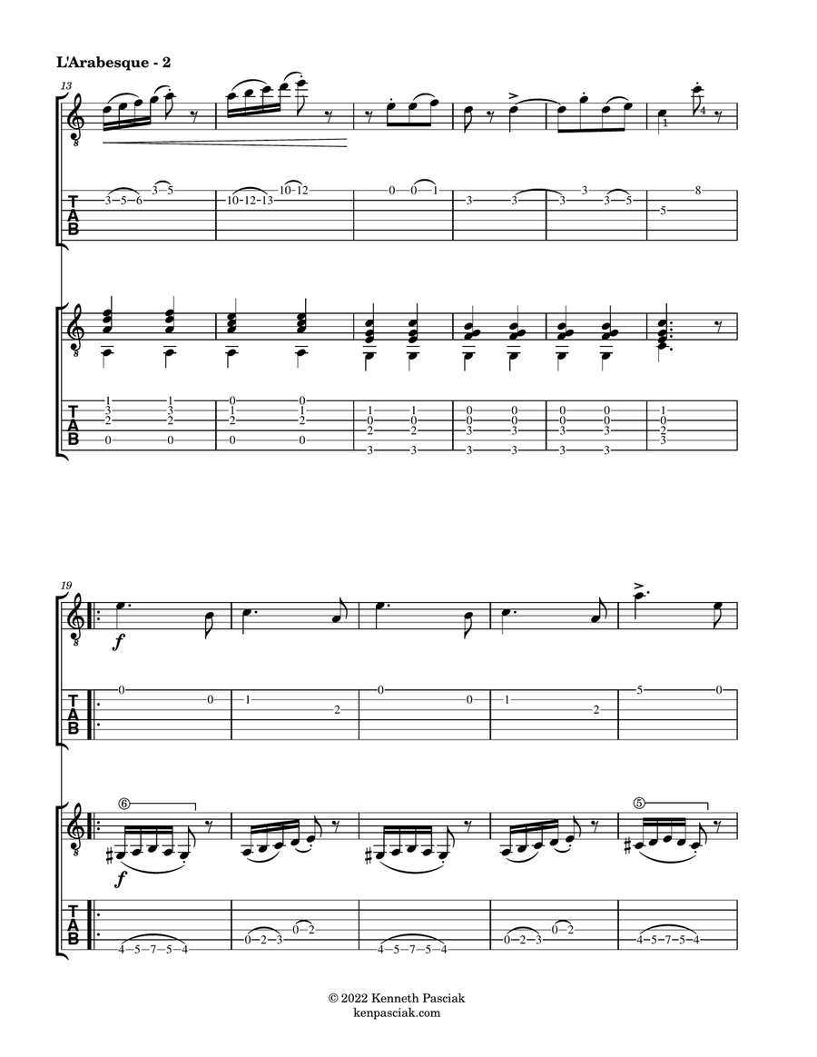 L'Arabesque, Op. 100, No. 2 (for Two Guitars) Classical Guitar scores gallery preview page 4