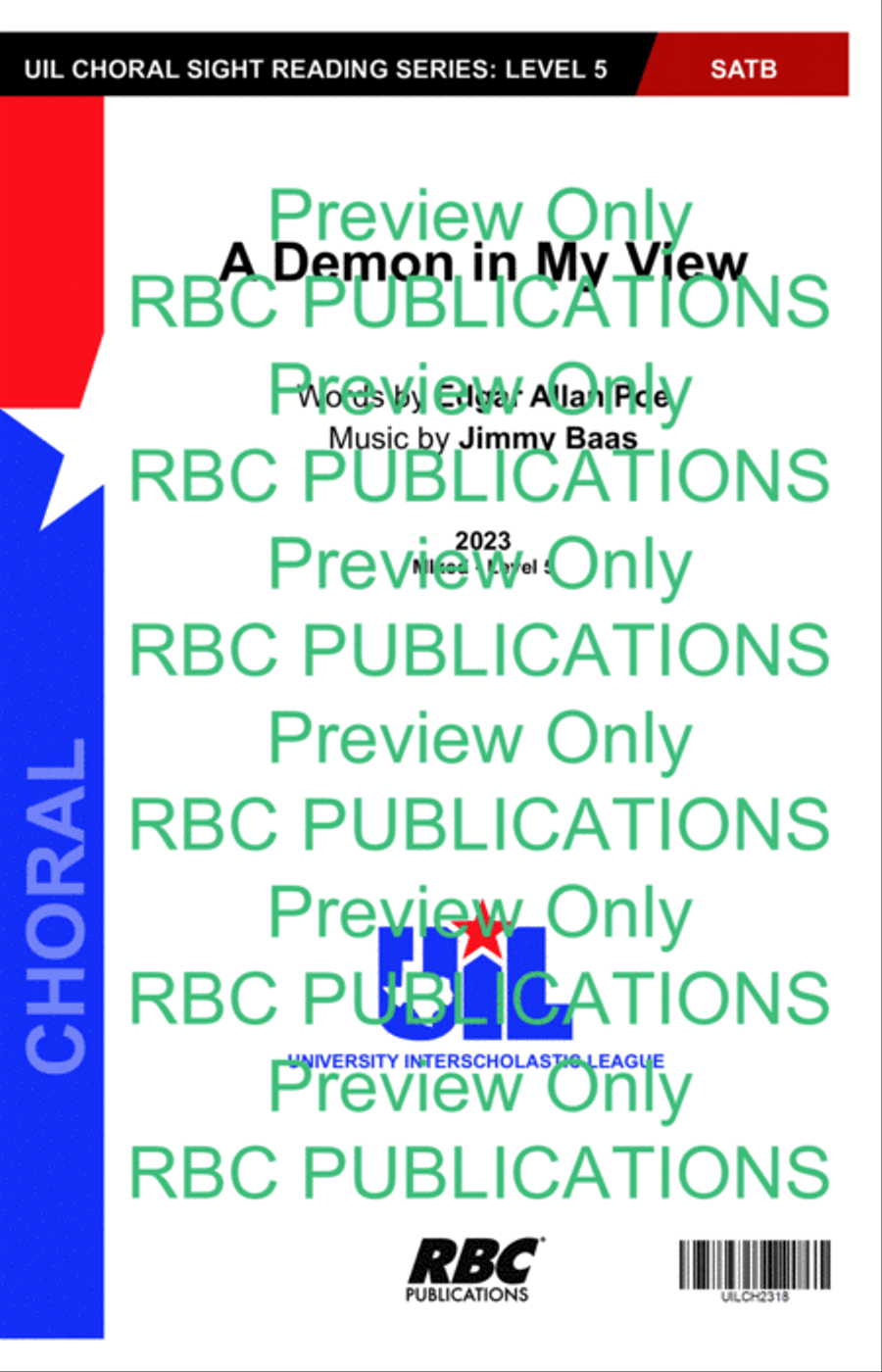 A Demon In My View (SATB) 4-Part scores gallery preview page 2