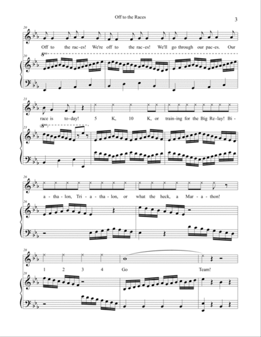 Off to the Races Off to the Races Unison Choir scores gallery preview page 4