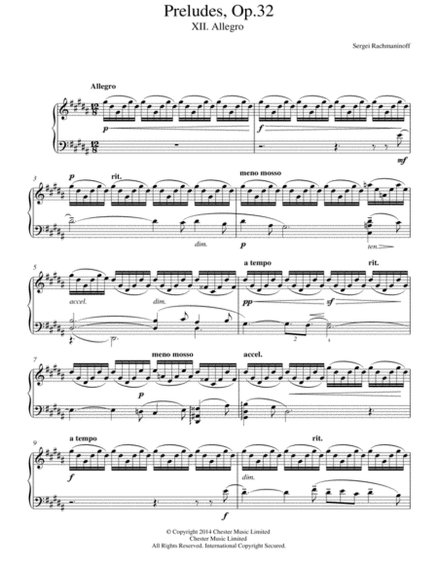 Preludes Op.32, No.12 Allegro