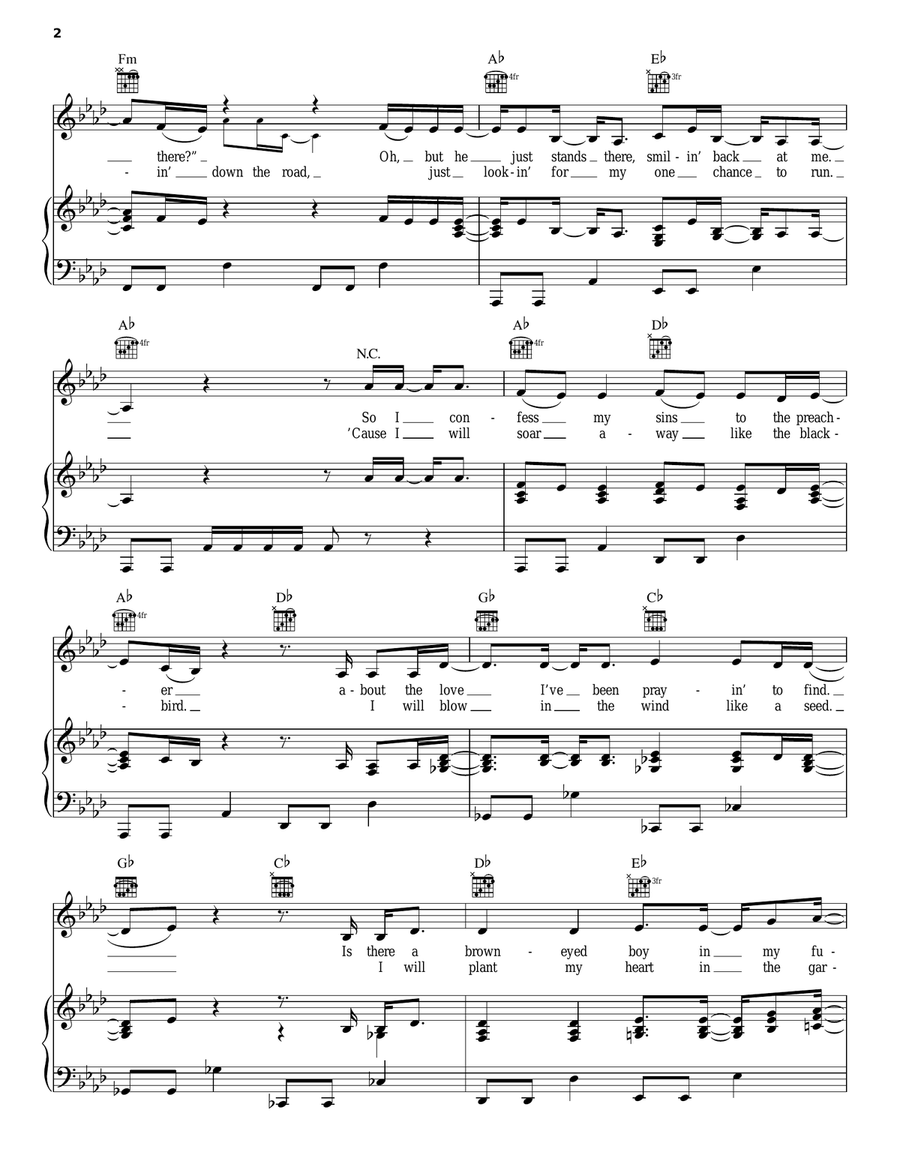 Born To Fly Piano, Vocal, Guitar scores gallery preview page 2