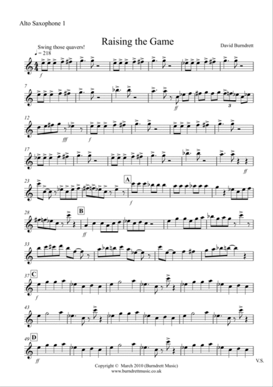 Raising The Game (jazzy style!) for Saxophone Trio Woodwind Trio scores gallery preview page 5
