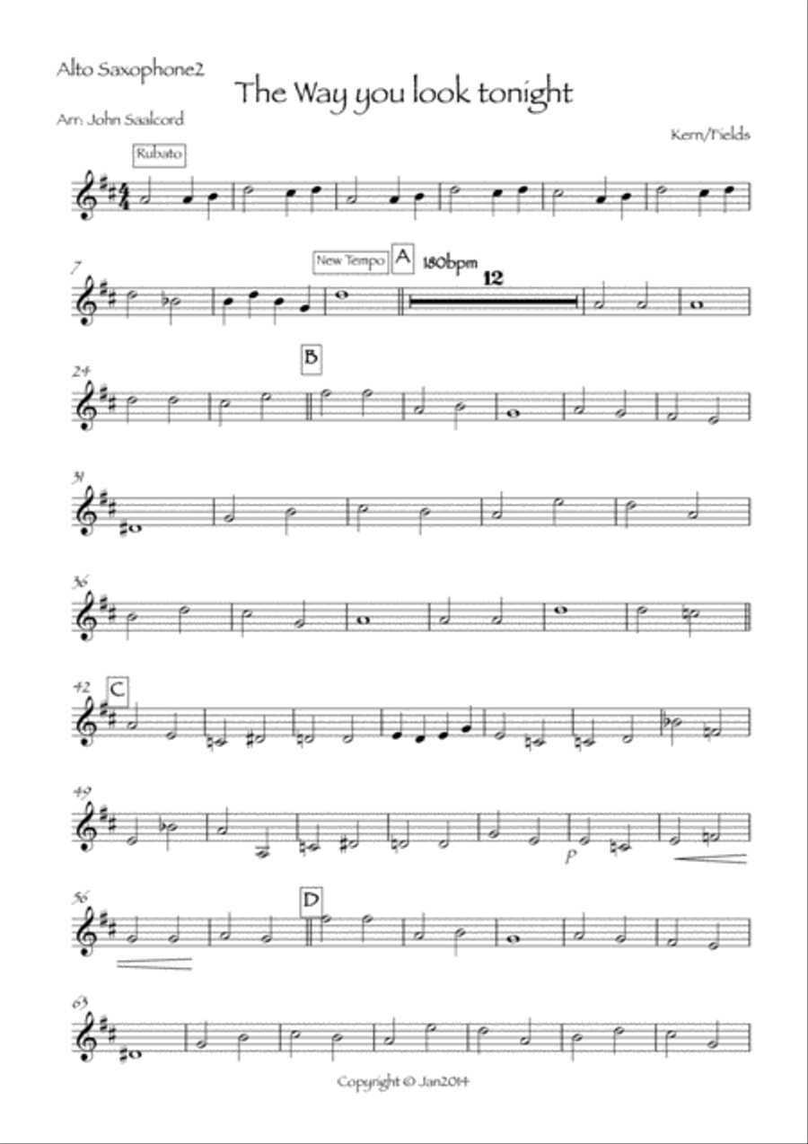 The Way You Look Tonight Woodwind Quartet scores gallery preview page 3