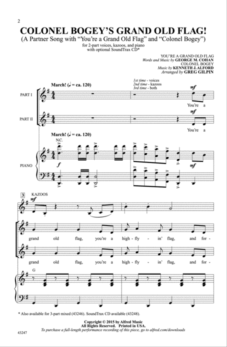 Colonel Bogey's Grand Old Flag! Choir scores gallery preview page 1