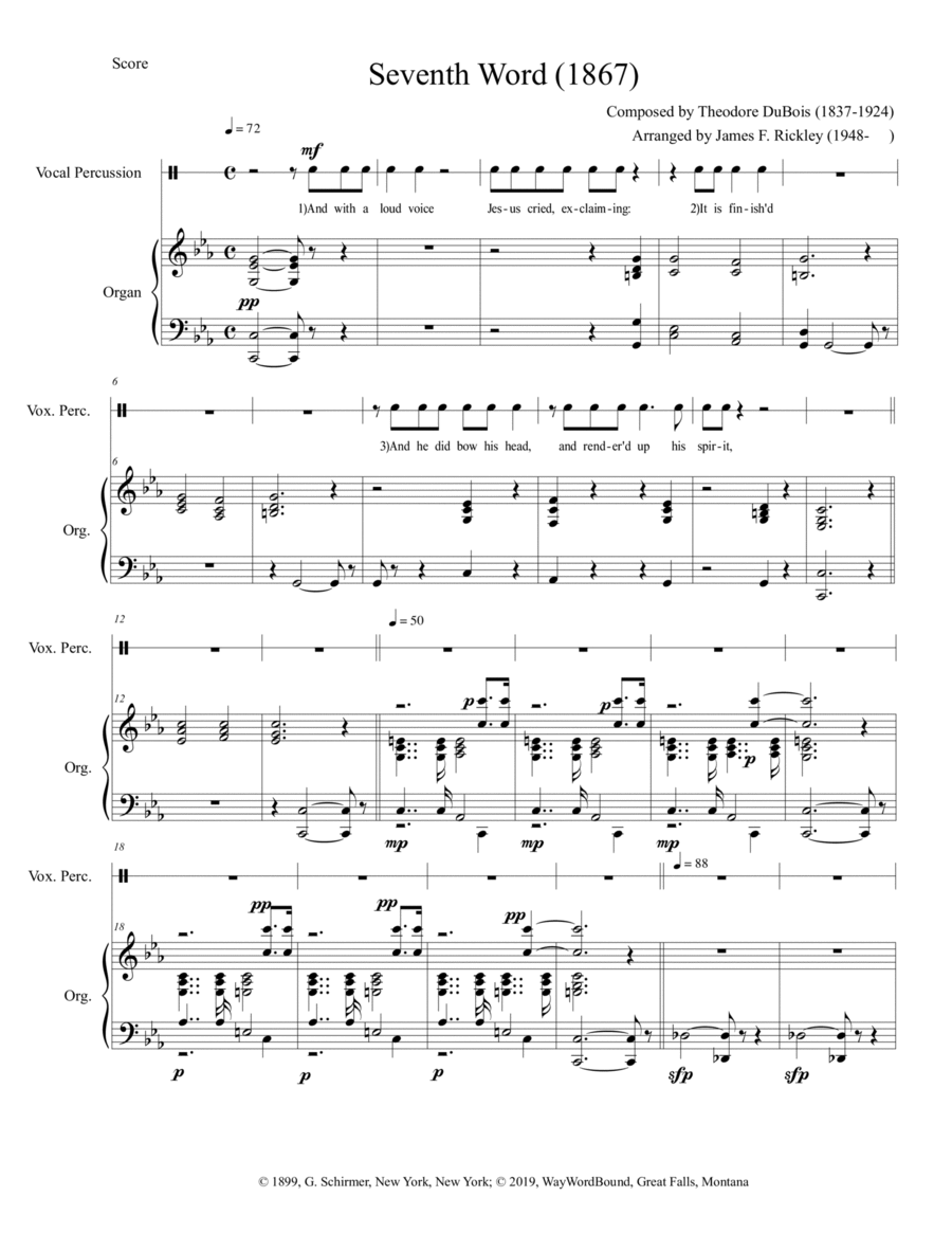 The Seventh Word - Earthquake - Chorale from The Seven Words of Jesus on the Cross (1867) Classical Guitar scores gallery preview page 1