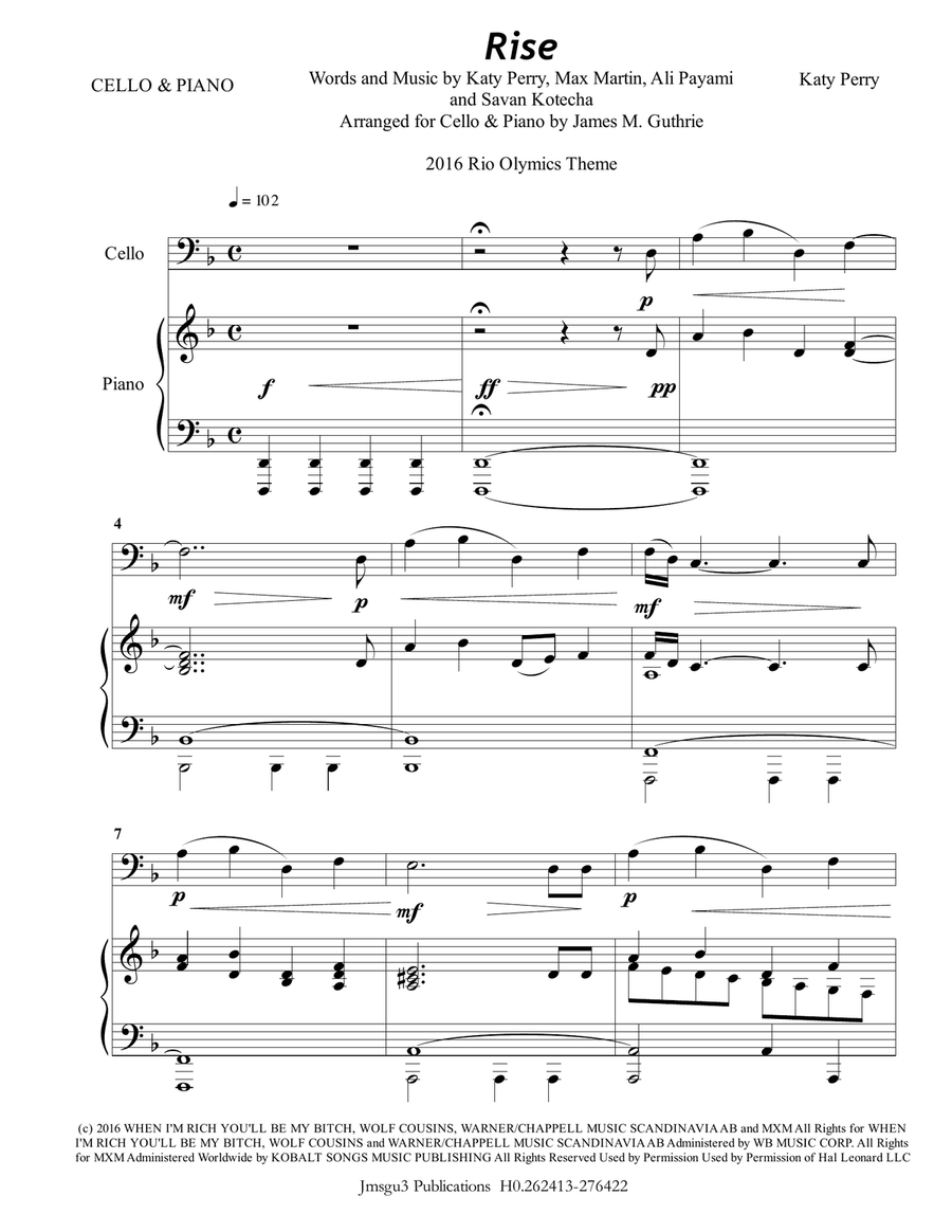 Rise Piano scores gallery preview page 1