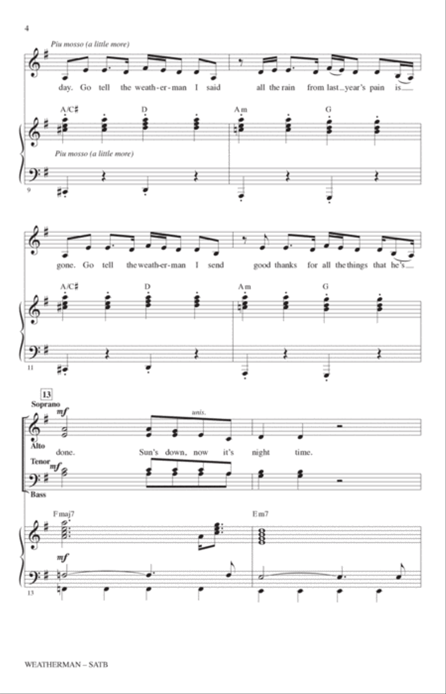 Weatherman (arr. Roger Emerson) 4-Part scores gallery preview page 2