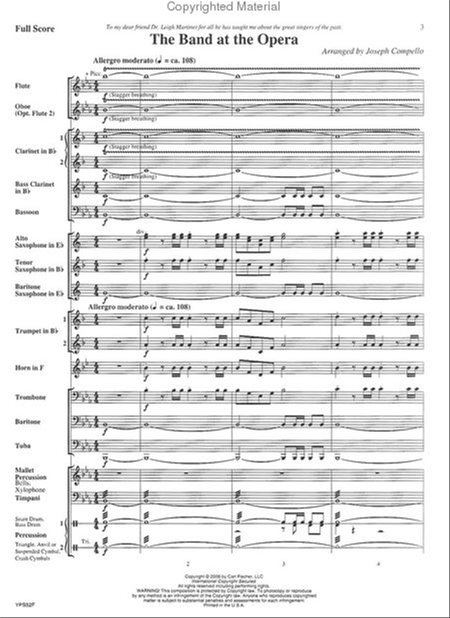 The Band at the Opera Concert Band scores gallery preview page 2