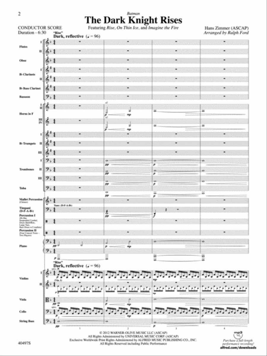 Batman: The Dark Knight Rises: Score Full Orchestra scores gallery preview page 2