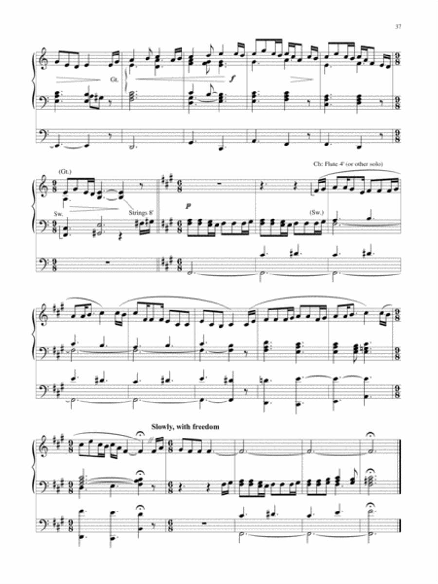 Wondrous Birth Seven Hymn Settings for Organ Organ Solo scores gallery preview page 38
