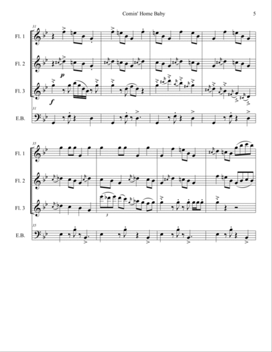 Comin' Home Baby Small Ensemble scores gallery preview page 5