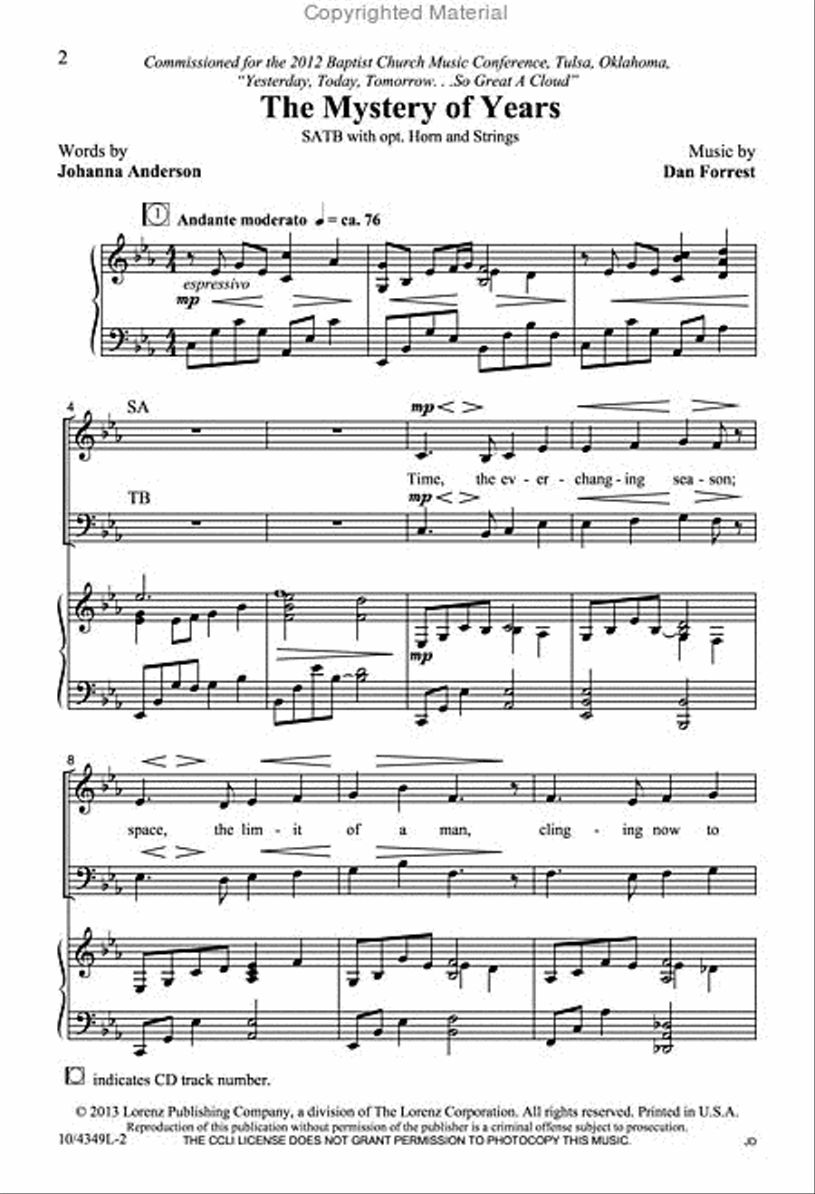 The Mystery of Years 4-Part scores gallery preview page 2