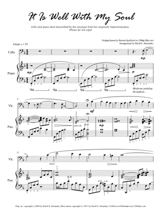 It Is Well With My Soul (arr. for cello and piano)