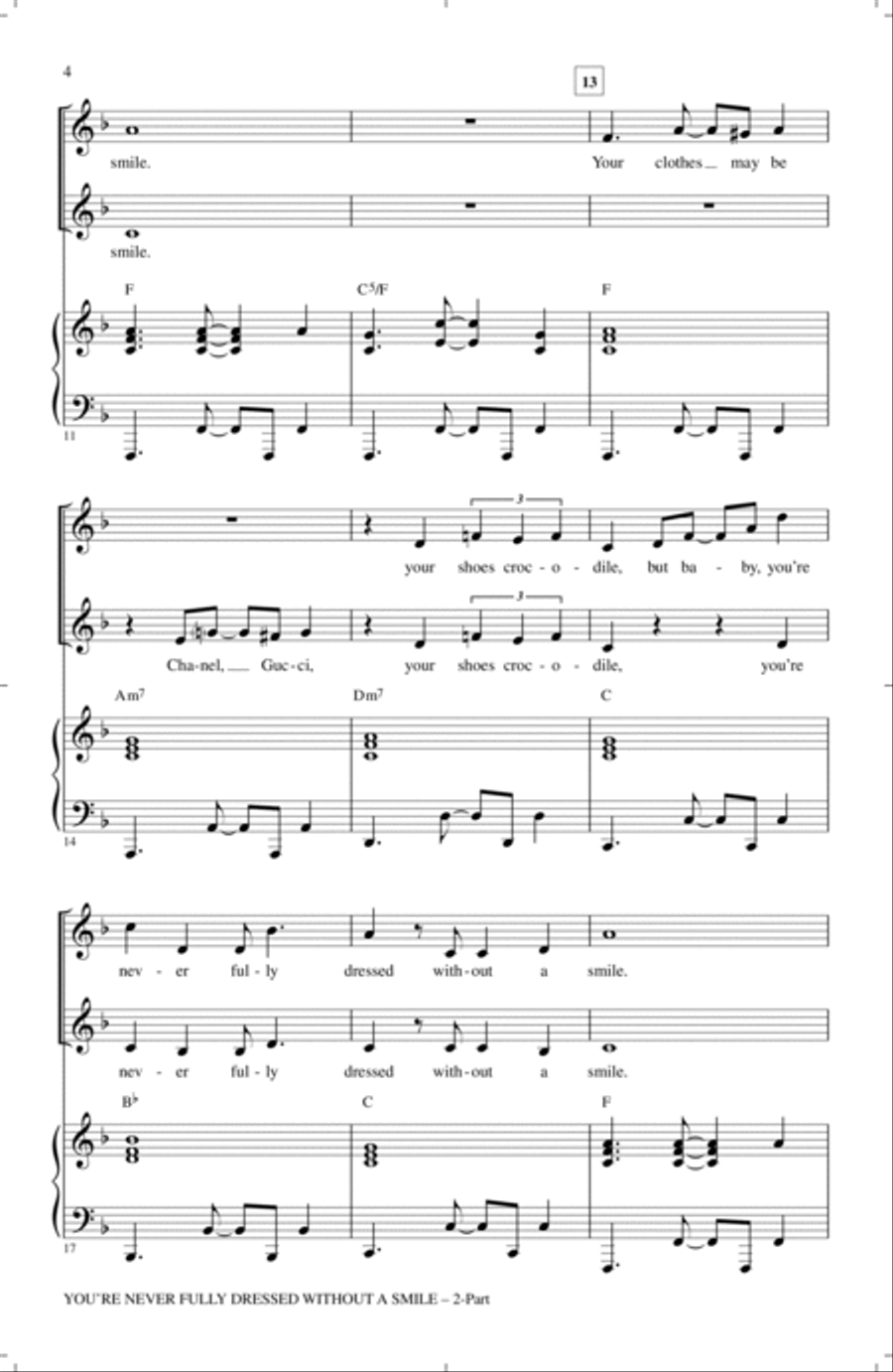 You're Never Fully Dressed Without A Smile (2014 Film Version) (arr. Mark Brymer) 2-Part scores gallery preview page 2
