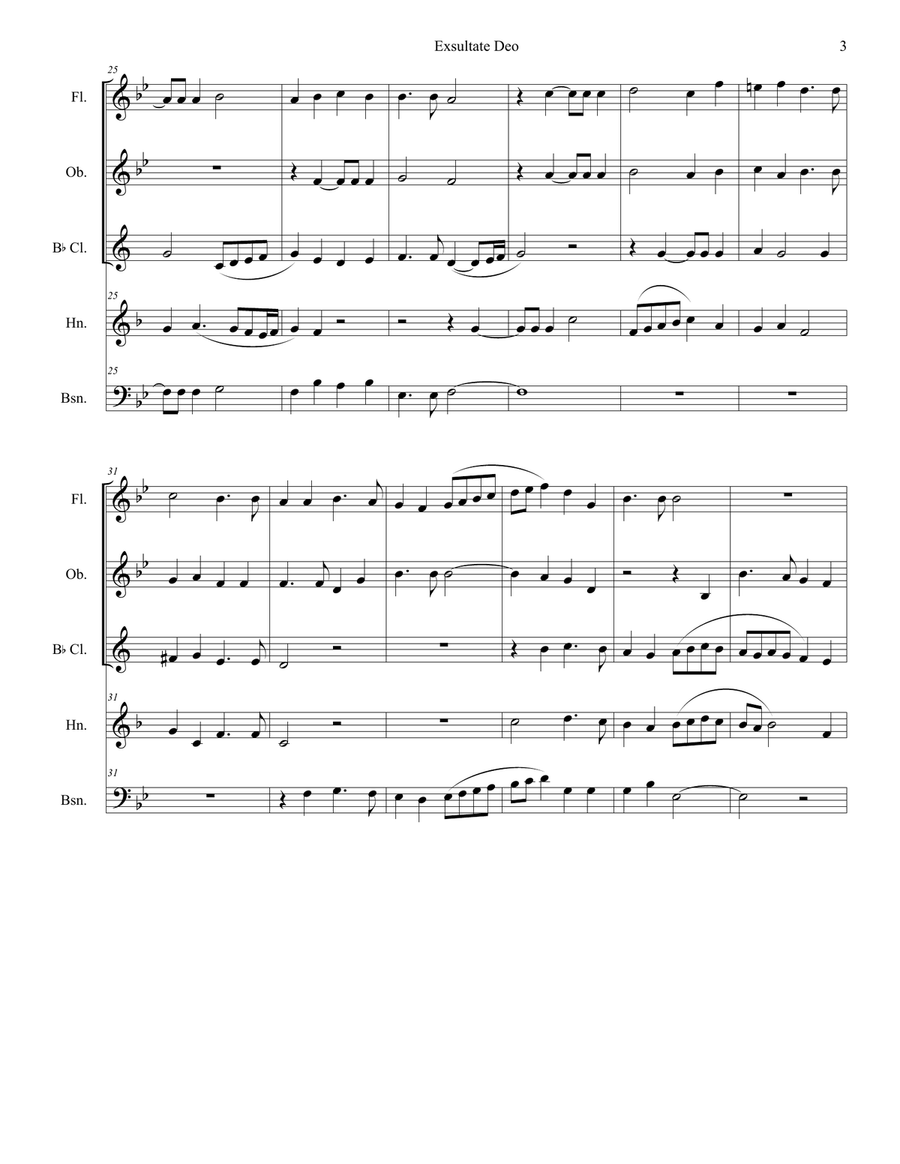 Exsultate Deo (for Woodwind Quintet) Woodwind Quintet scores gallery preview page 3