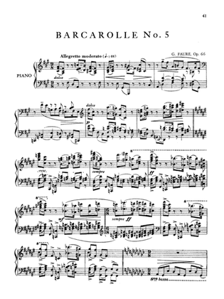 Fauré: Six Barcaroles