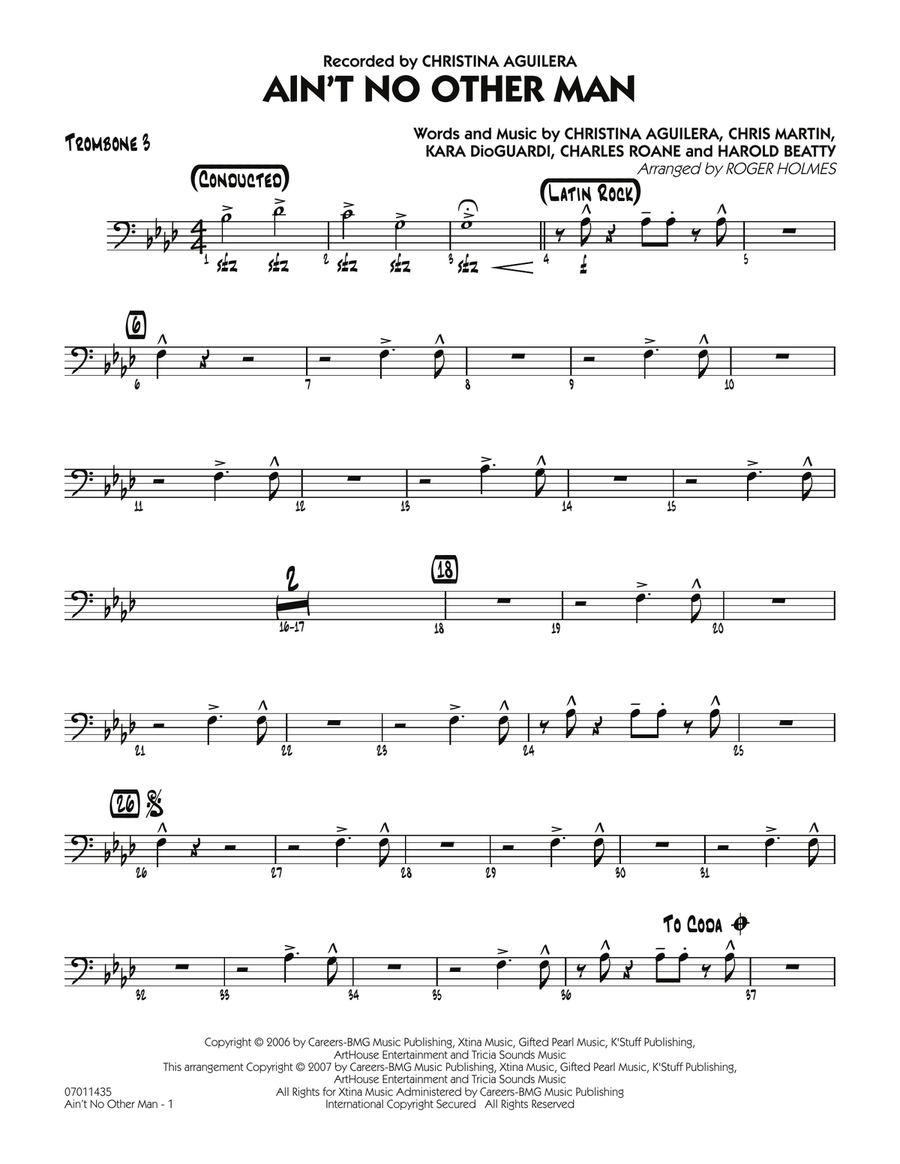 Ain't No Other Man - Trombone 3 Jazz Ensemble scores gallery preview page 1