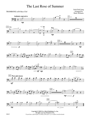 The Last Rose of Summer: (wp) 1st B-flat Trombone B.C.