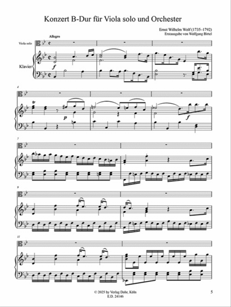 Konzert für Viola und Orchester B-Dur Piano Accompaniment scores gallery preview page 2