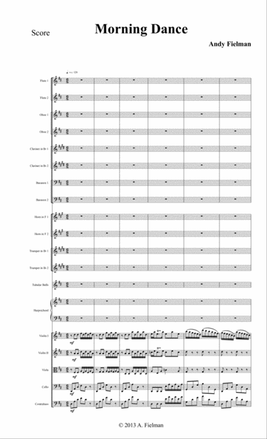 Morning Dance Chamber Orchestra scores gallery preview page 1