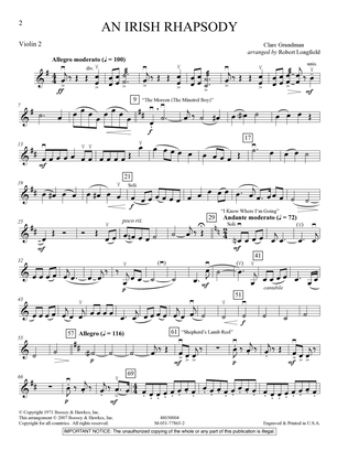 An Irish Rhapsody - Violin 2