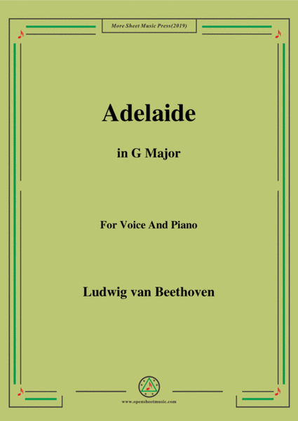 Beethoven-Adelaide in G Major，for voice and piano image number null