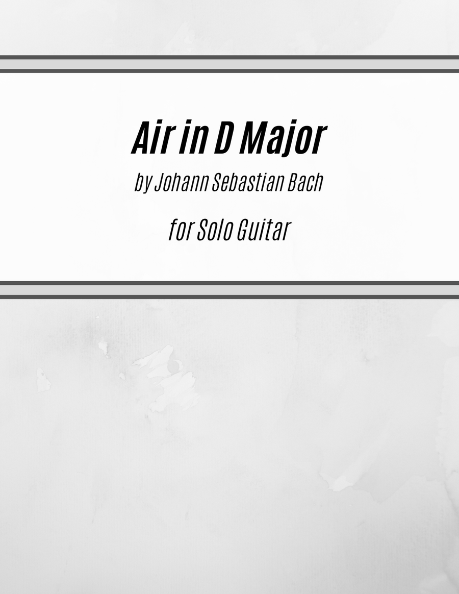 Air in D Major (Air on the G String) (for Solo Guitar) Acoustic Guitar scores gallery preview page 1