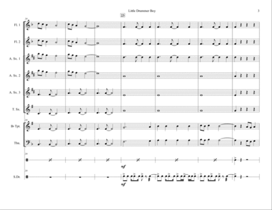 The Little Drummer Boy Concert Band scores gallery preview page 3