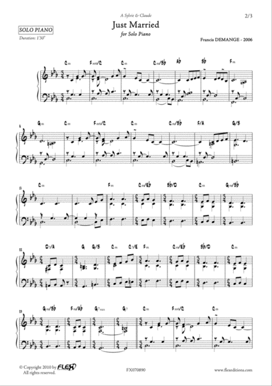 Just Married Piano Solo scores gallery preview page 2