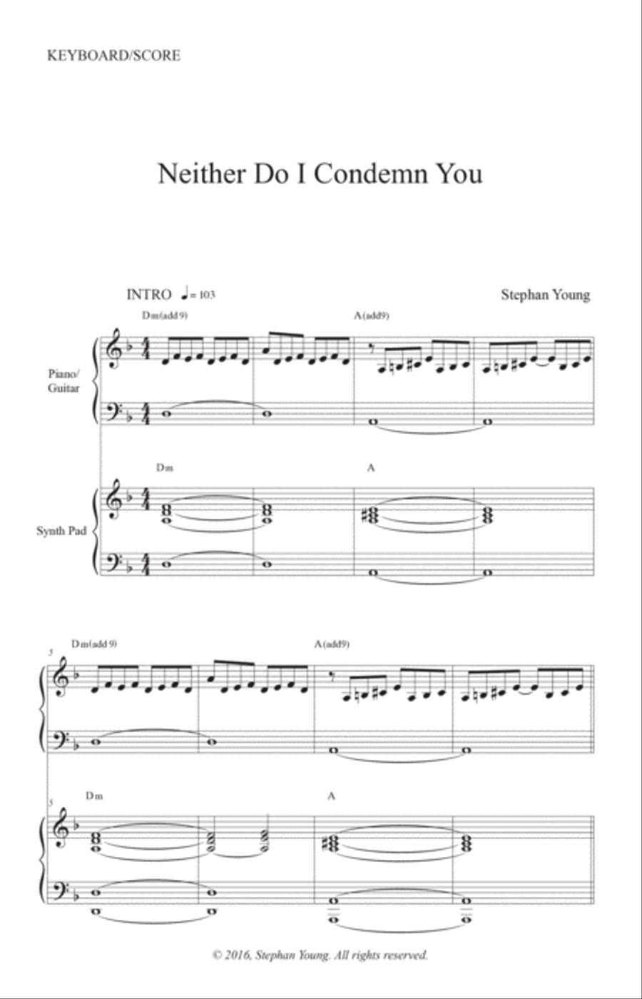 Neither Do I Condemn You Piano, Vocal, Guitar scores gallery preview page 2