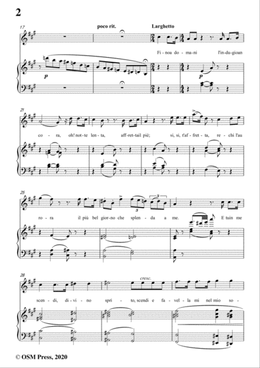 Donizetti-L'ultima notte di un novizio,in A Major,for Voice and Piano Voice Solo scores gallery preview page 4