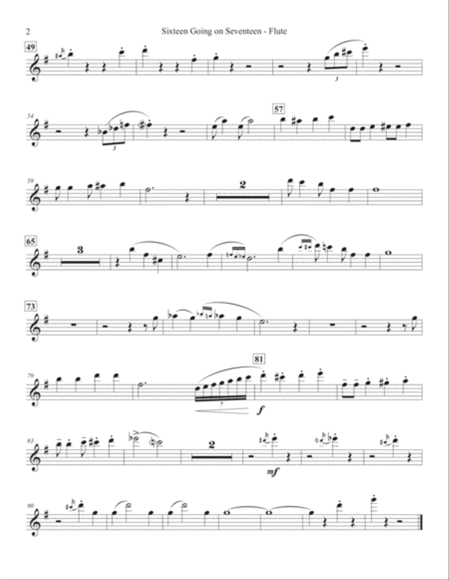 Sixteen Going On Seventeen Woodwind Quintet scores gallery preview page 6