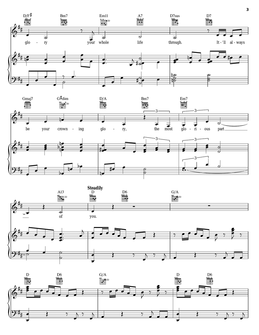 Your Crowning Glory Your Crowning Glory Piano, Vocal, Guitar scores gallery preview page 3
