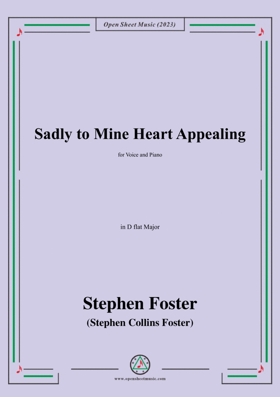 S. Foster-Sadly to Mine Heart Appealing,in D flat Major Voice scores gallery preview page 1