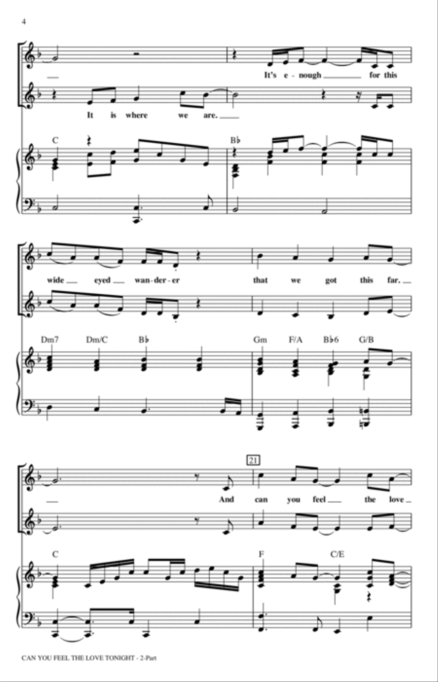 Can You Feel The Love Tonight (from The Lion King) (arr. Keith Christopher) 2-Part scores gallery preview page 3