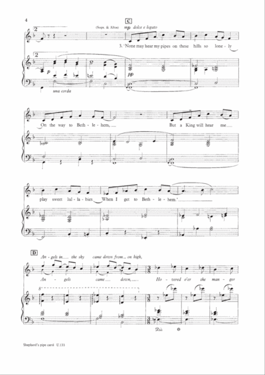 Shepherd's Pipe Carol Shepherd's Pipe Carol Unison Choir scores gallery preview page 4