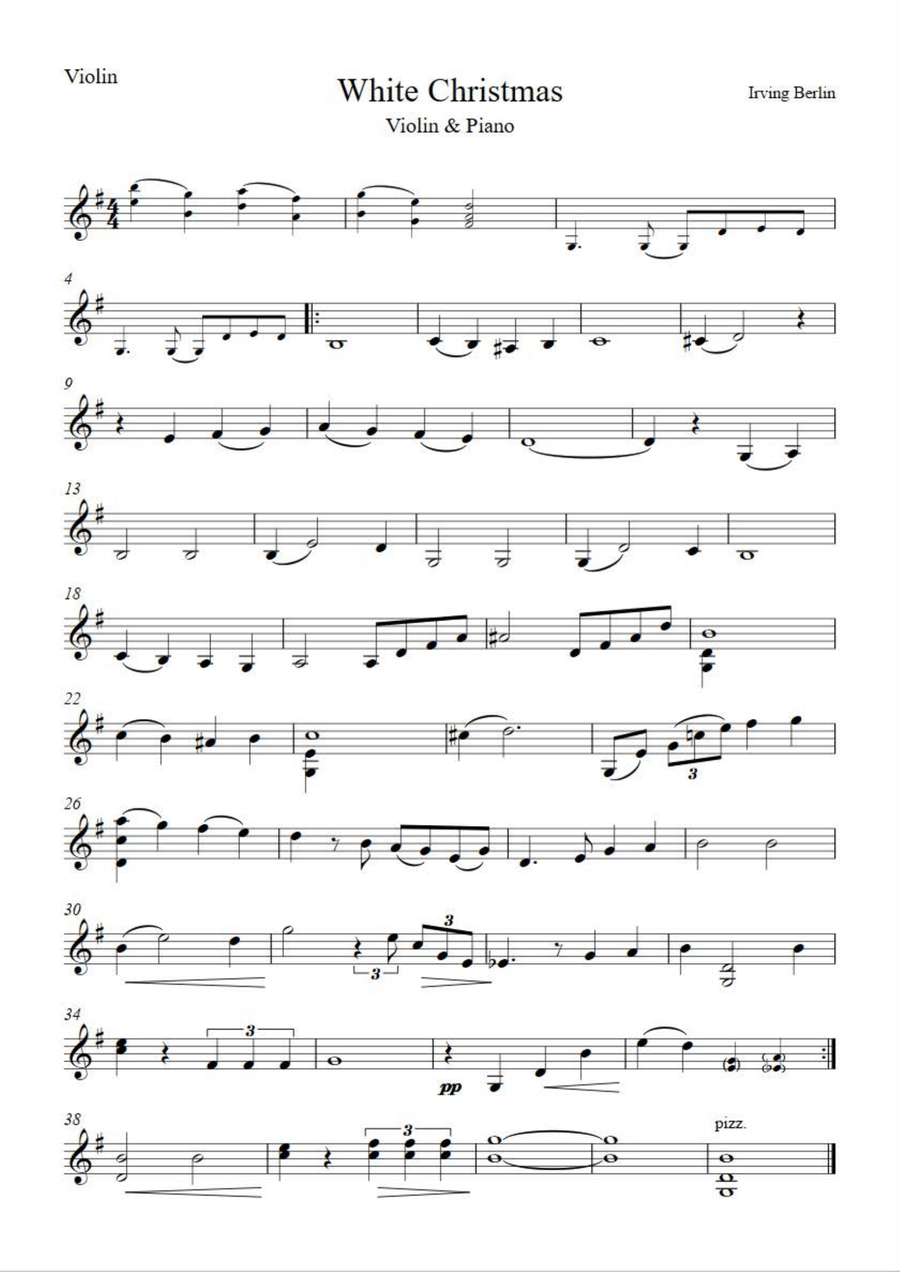 White christmas sheet store music
