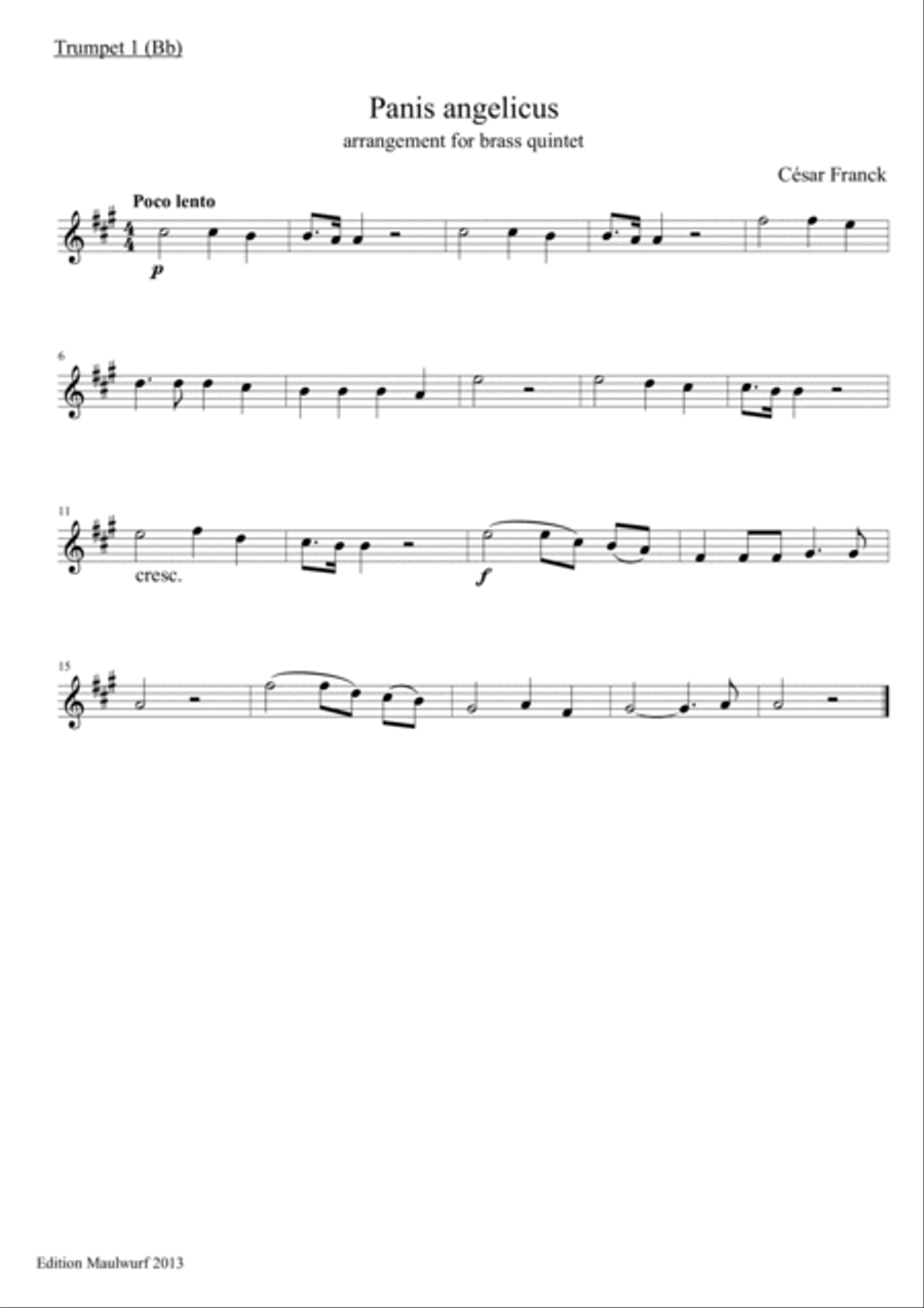 Panis Angelicus Brass Quintet scores gallery preview page 2