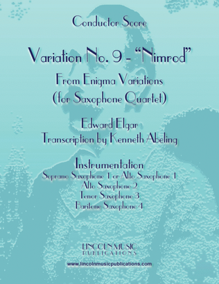 Book cover for Elgar - Nimrod from Enigma Variations (for Saxophone Quartet SATB or AATB)