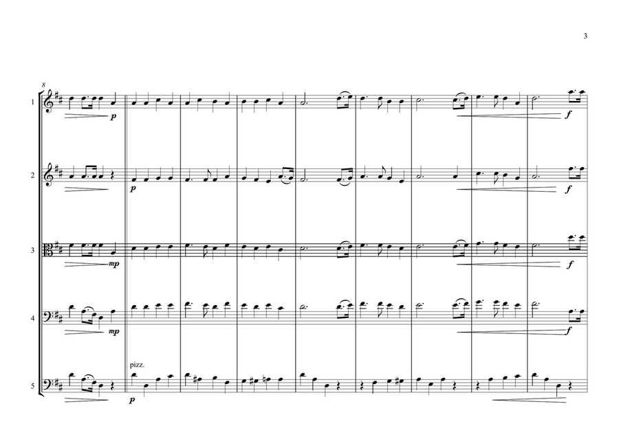 Omani National Anthem (as-Salām as-Sultānī (Arabic: نشيد السلام السلطاني‎,) for String Orchestra String Orchestra scores gallery preview page 3